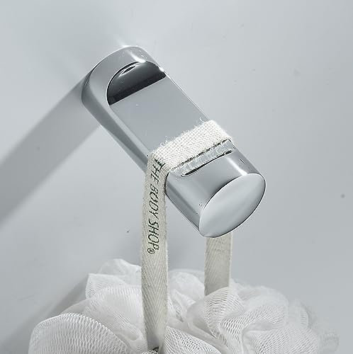 YEAMKE Chrome Coat Hook Perforated Single Hook Coat Cap Hook Wall Hook, Hook Chrome Plating (Perforated)