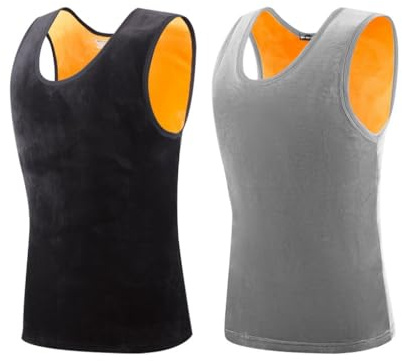 ACMEDE 2PCS Homme Débardeurs Thermiques sans Manches en Polaire S-XXL Camisole Tank Top sous-Maillot Thermique Double Face Hommes Hauts Thermiques Hommesous Vêtement Homme, 99-220LB