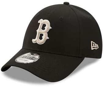 New Era Boston Red Sox Cap MLB Baseball Teamlogo 9Forty verstellbar Kappe gebogener Schirm schwarz - One-Size