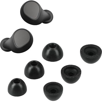 kwmobile 6X Ersatz In Ear Kopfhörer kompatibel mit Jabra Elite 7 Pro - 3 Größen - Polster Ohrstöpsel In-Ear Ohrhörer - Schwarz