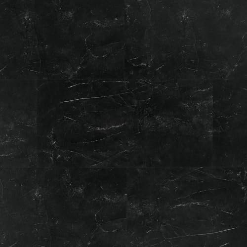 AMBULABO Flooring Tiles Self Adhesive – 14pcs (2.5m²) Peel and Stick Floor Tiles, Easy to Fit Self Adhesive Tiles (Midnight Stone)