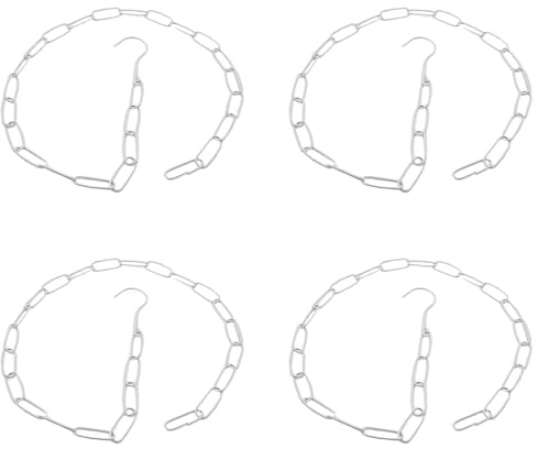 4 eslabones de cadena de metal, 110 cm de largo, resistentes y vintage, cadena de iluminación para colgar ropa, lámpara colgante, lámpara de araña (2,3 mm, blanco)