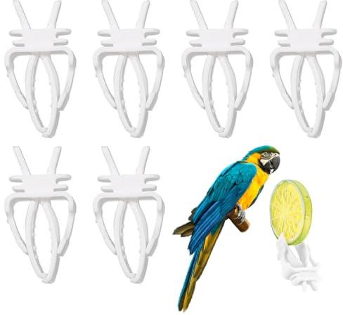WUSJCOF Lot de 6 mangeoires en plastique pour cage à oiseaux, accessoires d'alimentation pour perroquet, légumes, fruits, perruches, cacatoès, conures