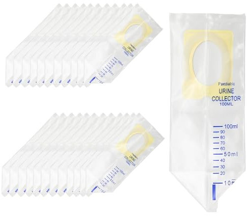 HOVCEH 24 Stück Urinbeutel Baby, 100 ml Urinbeutel für Unterwegs Kinder, Pinkelbeutel Baby mit Klebefläche, Urin Auffangbeutel Baby Tragbarer Einweg für beim Reisen und Wandern, Camping im Freien