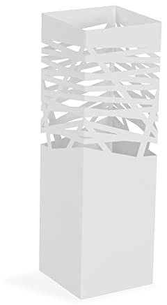 Versa Rulo Porte-Parapluie pour l'Entrée, Chambre ou Hall, Porte Parapluie Moderne, Dimensions (H x l x L) 49 x 15,5 x 15,5 cm, Métal, Couleur: Blanc