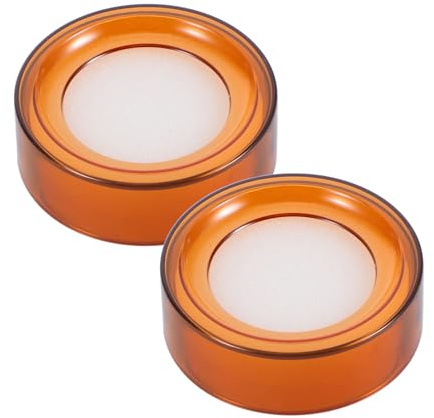 Gogogmee 2 pièces Pad Humidificateur pour Doigts Plastique Éponge Humide Transparente Orange pour Comptage Outil Pratique pour Bureaux et Institutions Financières