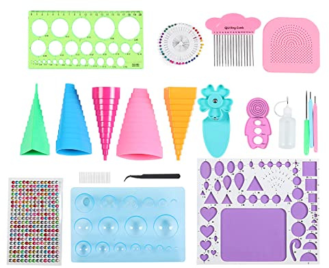 Kit quilling di carta premium Set completo di strumenti fai-da-te con modello 3 in 1 Pinzette Perline Ago per scrapbooking Creazione di biglietti Decorazioni per la casa Materiale