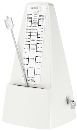 QUARKZMAN Metronomo Meccanico, Timer Musicale Ad Alta Precisione Metronomo Universale Per Pianoforte Chitarra Violino Ukulele, Bianco