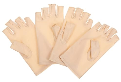 NIYANGLE Guanti senza Dita Donna Estivi Protezione Uv, Design Mezze Dita Elastici in Spandex e Seta Ghiaccio per Ciclismo e Sport All'aperto, 2 Paia