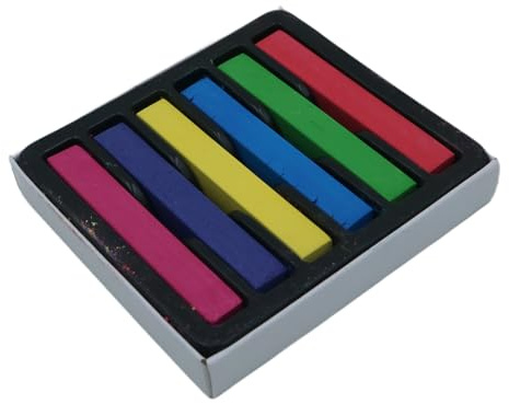 Huba 6 colori gessetti per capelli, lavabili, temporanei, per mascherate, feste, per ragazze