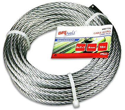 BriTools M86112G - Cable acero galvanizado (4 mm) color galvanizado