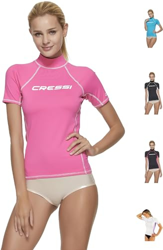 Cressi Rash Guard, Maglia Protettiva a Maniche Corte, in Speciale Tessuto Elastico, Protezione Solare UV/UPF 50+ Donna, Rosa, XS