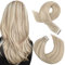 Moresoo Tape Extensions Echthaar Blond Remy Echthaar Extensions Tape Nahtlose Klebe Extensions Echte Haare Aschblond Highlight mit Platinblond 20 Stück/50g #P18/613 45 cm