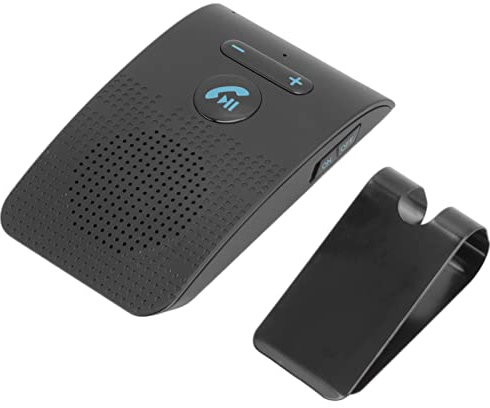 Yunseity Vivavoce per Auto Bluetooth, Kit Vivavoce per Auto Bluetooth 5.0 con Clip per Visiera, Accensione/spegnimento Automatico, Trasmissione Vocale, Connessione a Doppio Telefono Cellulare