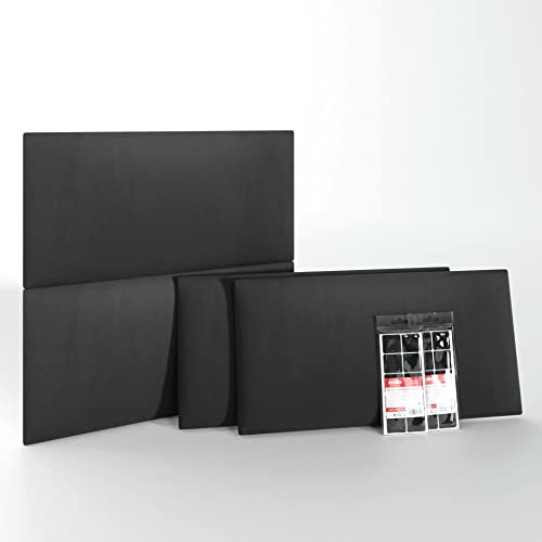 Mollis,Set di 4 pannelli da parete, 30 x 60 cm, testiera per camera da letto, soggiorno, parete decorativa, rivestimento a parete insonorizzato, cuscino acustico