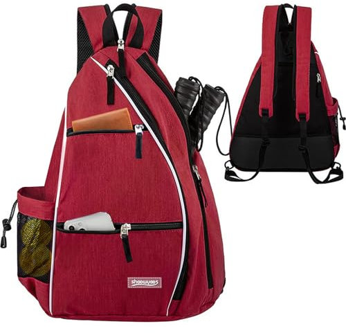 shoowyees Pickleball Tennis-Rucksack für Herren und Damen – Sport, wendbar, Crossbody, Franklin Pickle Ball, Tennis, Racquetball, Badminton, Reisetasche