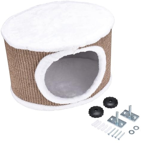 Pfotenolymp Katzenhöhle Große Katzen - Katzen Hängematte, Heizungsliege Katzen - Höhlenliege Kletterwand Katze - Katzenzubehör Wohnung -Kuschelhöhle zur Wandmontage