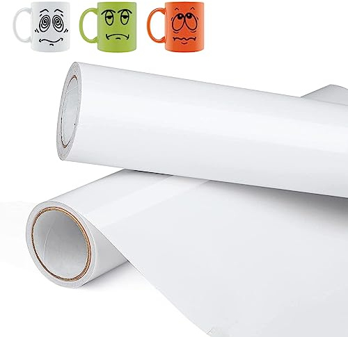 Vinyl for Cricut Permanent Glossy White - BPA and PVC Free 12 x 10ft Permanent Self Adhesive Vinyl for Cricut, Silhouette Cameo, White Vinyl Roll for Craft Cutters