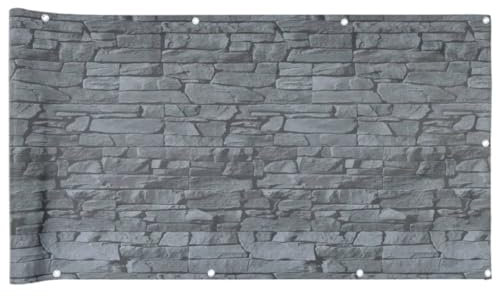 vidaXL Sichtschutz für den Garten, PVC, Steinoptik, Grau, 400 x 90 cm