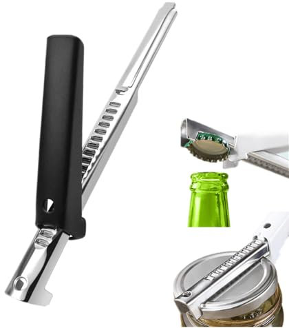 MUTORE Deckelöffner,Müheloser Arthritis Glasöffner，Edelstahl Glasöffner，Verstellbarer Flaschenöffner,Multifunktions Dosenöffner,Deckelöffner Senioren,Glasöffner Einstellbar