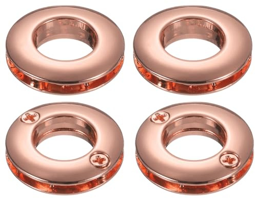 QUARKZMAN 4 Pcs Anneaux à Vis En Alliage de Zinc, 1/2(13.8 mm) Anneaux Métalliques à Vis pour Connecteur de Poignée de Sac de Rideau Accessoires de Sac (Rose Gold)