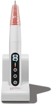 Gelish® Go File™ Wireless Hybrid Electric Nail File – 35,000 RPM Professional Cordless E-File with Magnetic Charging Dock, Controller-Free, Quiet, Low Vibration for Mani & Pedi (Pearl Rose Gold)