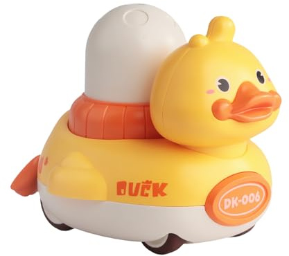 EliphonTowne Duck Toddler Car Toys - Push Wind Up Animal Cars for Toddlers Toy Animals, Baby Kids Fine Motor Skills 1 Year Old + Little People Click Clack, Wind-up Educational Boys