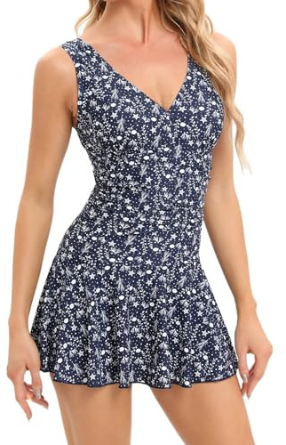 Tankini Lungo Donna Mare Taglie Forti Modellante Costumi Tankini Con Pantaloncini Sexy Brasiliana Controllo Pancia Costume Bagno Due Pezzi Curvy Contenitivo Scollo a V Beachwear Vestito Da Spiaggia