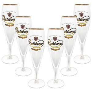 Radeberger Pilsener Bierpokal Glas Gläser-Set - 6x Pilstulpen 0,3l geeicht