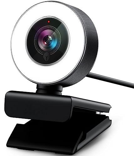 Webcam HD 1080P with Microphone & Ring Light -Vitade 960A USB Pro Computer Web Cam Video Camera for Mac Windows Laptop Gaming Xbox Skype OBS Twitch Youtube Xsplit Stream Video Calling and Recording