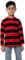 WickedFun® Kids Unisex Long Sleeved Stripe Crew Neck T-Shirt Boys Girls Casual Striped T-Shirts Ages 5-13 Years (Red & Black, 9-10 Years)