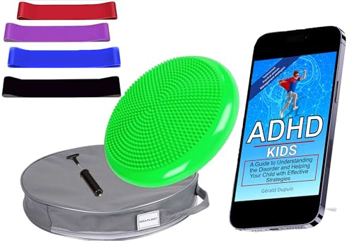 Seka-Planet coussin TDAH et bandes élastiques pour enfants, kit sensoriel avec eBook éducatif, pour attention et assise active