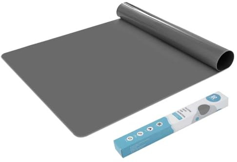 KitchenRaku Extra Large Silicone Mat for Kitchen Worktop Protector, Nonstick Heat Resistant Countertop Mat, Nonskid Placemat, Craft Mat, Table Mat (Light Grey, 70x50cm)