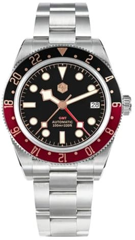 TACTICAL FROG San Martin SN0109G V2 Automatik Herrenuhr, NH34 Uhrwerk 39mm Taucheruhren, 10 Bar wasserdicht Saphirglas BGW-9 leuchtende mechanische Uhr (Gold)