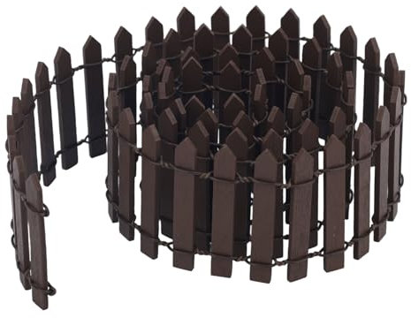 Mini Fairy Garden Fence, 35.43in Long Wooden Decorative Picket Fence Micro Landscape Ornaments for Dollhouse Crafts Diorama Project Plant Pot Decoration (Brown)