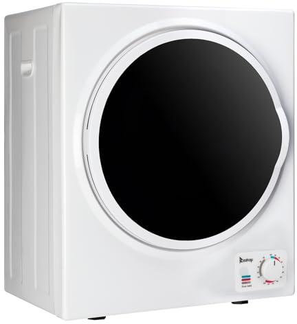 Bonnlo Wäschetrockner 2.5 KG, Ablufttrockner 220V 850W, Mini Trockner mit Knob, Trockenmaschine aus Edelstahl-Trommel & ABS, Weiß