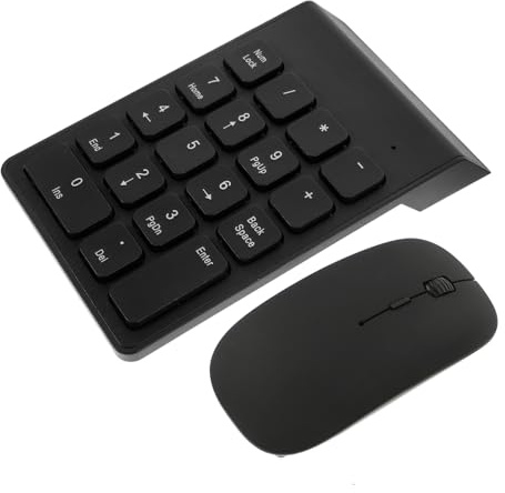 SMASOLO Combo Clavier Numérique et Souris sans Fil Léger en Abs, Design Simple et Pratique, pour Bureau et Domicile, Connexion sans Fil Fiable et Élégante