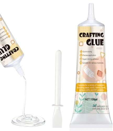 Pegamento Plastico Extrafuerte, Pegamento Modelismo, Cola Blanca Manualidades, Secado Rápido Impermeable, Adecuado Variedad Materiales, Incluidos Papel, Piedras Preciosas Artesanías, 100ml