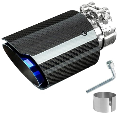 Catekro 63mm Terminale Scarico Auto Universale, 168 mm di Lunghezza