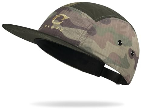 Clape Lightweight 5 Panel Baseball Cap Quick Drying Summer Flat Brim Hat