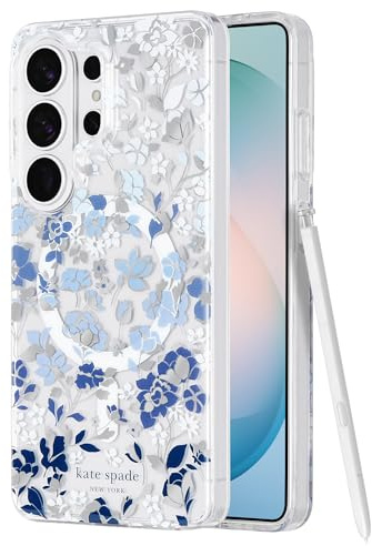 kate spade new york Samsung Galaxy S26 Ultra Case - [Magnetic and Wireless Charging] - Designer Phone Case - Flowerbed Blue Gems