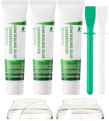 XdealCozyxc 5 Pcs Aquarium Sealant Set with Plastic Glue Spreader, 60ml Waterproof Safe Formula Silicone Sealant for Fish Tanks