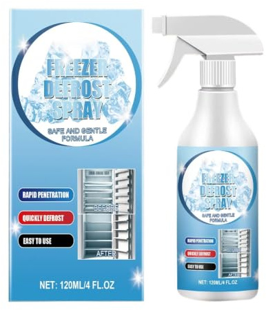 Frysavfrostningsspray 120 ml borttagning smälter is säker köksrengöring | Kylskåpsrengöring För Kylskåp, Kontor, Förvaring, Fordon, Vindruta, Instrumentbräda, Interiör,