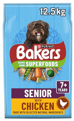 Bakers Senior Dry Dog Food Chicken & Veg 12.5kg