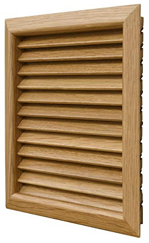 La Ventilazione LGES160QL Rejilla de ventilación cuadrada de madera de roble lacada, empotrable. Dimensiones: 172 x 172 mm, per fori ø 160 mm