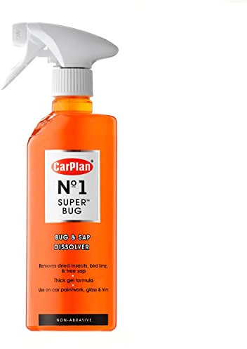 CarPlan No.1 Super Bug Spray with Trigger 600ml Sap Insect Remover For Paintwork Glass Varnish Chrome Plastics Headlamps Number Plates Breaks Down Deposits Bird Lime Thick Gel Formula Non-Abrasive