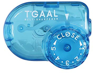 KUTSUWA STAD T'GAAL Sacapuntas de ángulo ajustable, azul translúcido, 1 unidad (RS036BL)