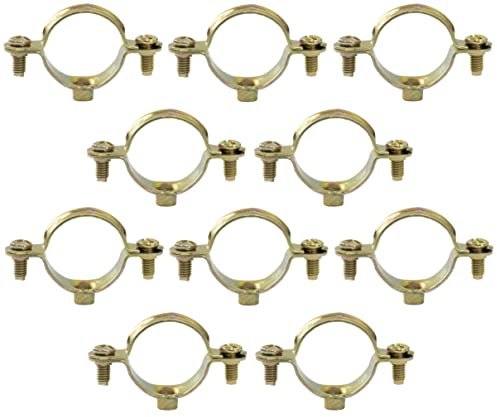 AERZETIX - C60431 - Uppsättning av 10 klämmor enkla fästfästen Ø26mm - 3/4'' - väggmontering kopparrör skruvfäste VVS sanitär uppvärmning - i stål
