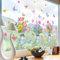 Fenstersticker Garten Blumen Vasen Fenster Aufkleber Fensterbilder Frühling Selbstklebend Blumen Schmetterlinge Fensteraufkleber Anti-Kollision Doppelseitig Glasaufkleber Frühling Sommer Glas Deko