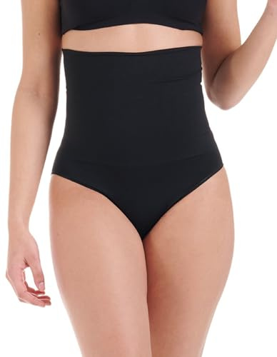 TONEST Shapewear Donna - Mutande Modellanti - Vita Alta - Intimo Snellente - Slip Contenitivo - Guaina Pancia Piatta - Figura Formante - 1100-MS-CC (L, Nero)